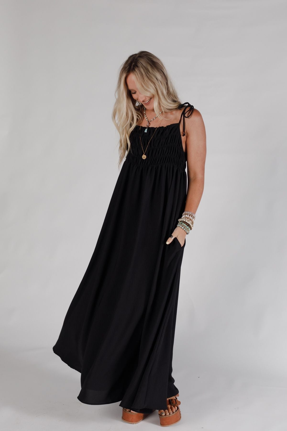 The Nest Bohemian Grace Maxi Dress - Black