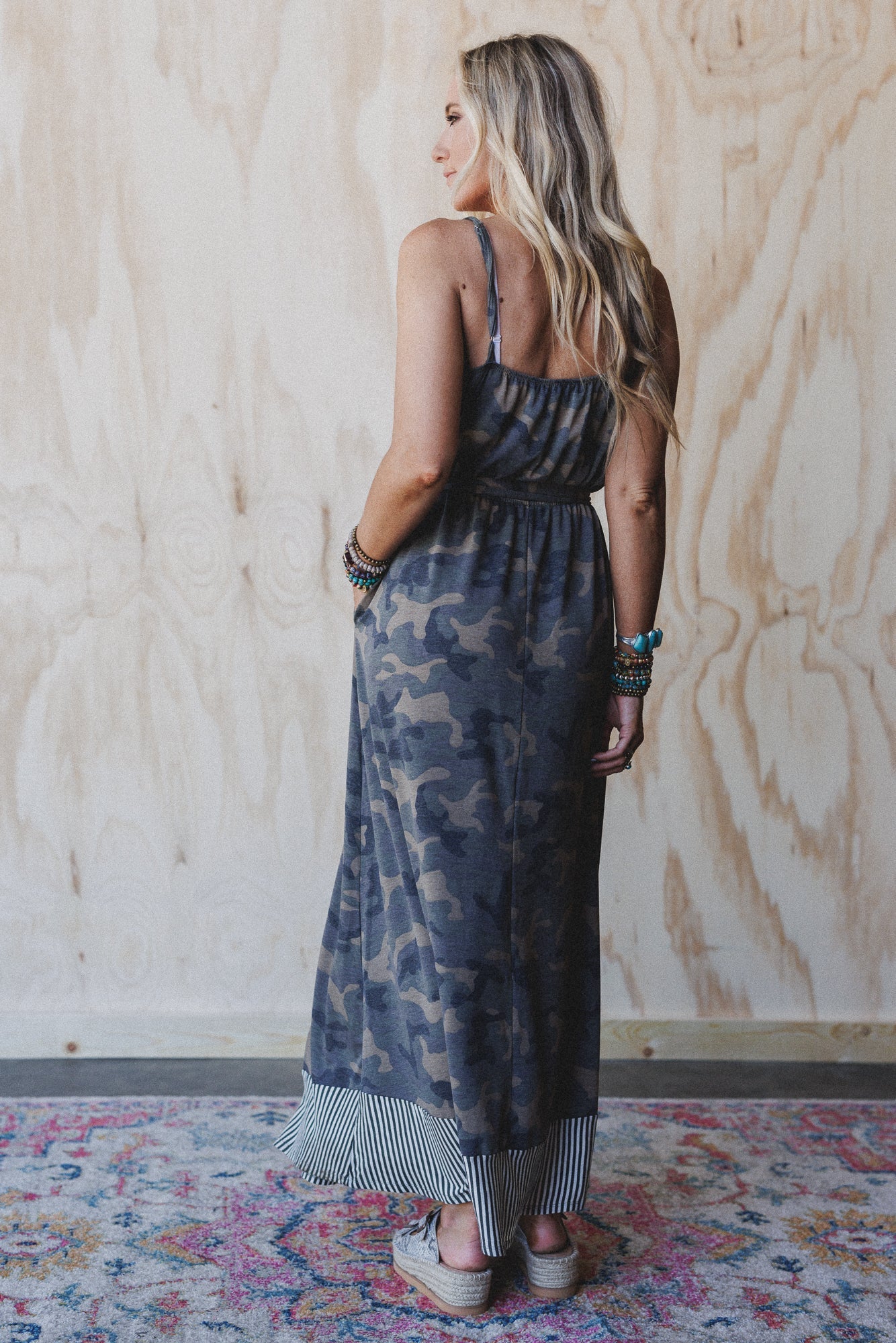 The Nest Cadet Camo Print Dress - Olive Moss