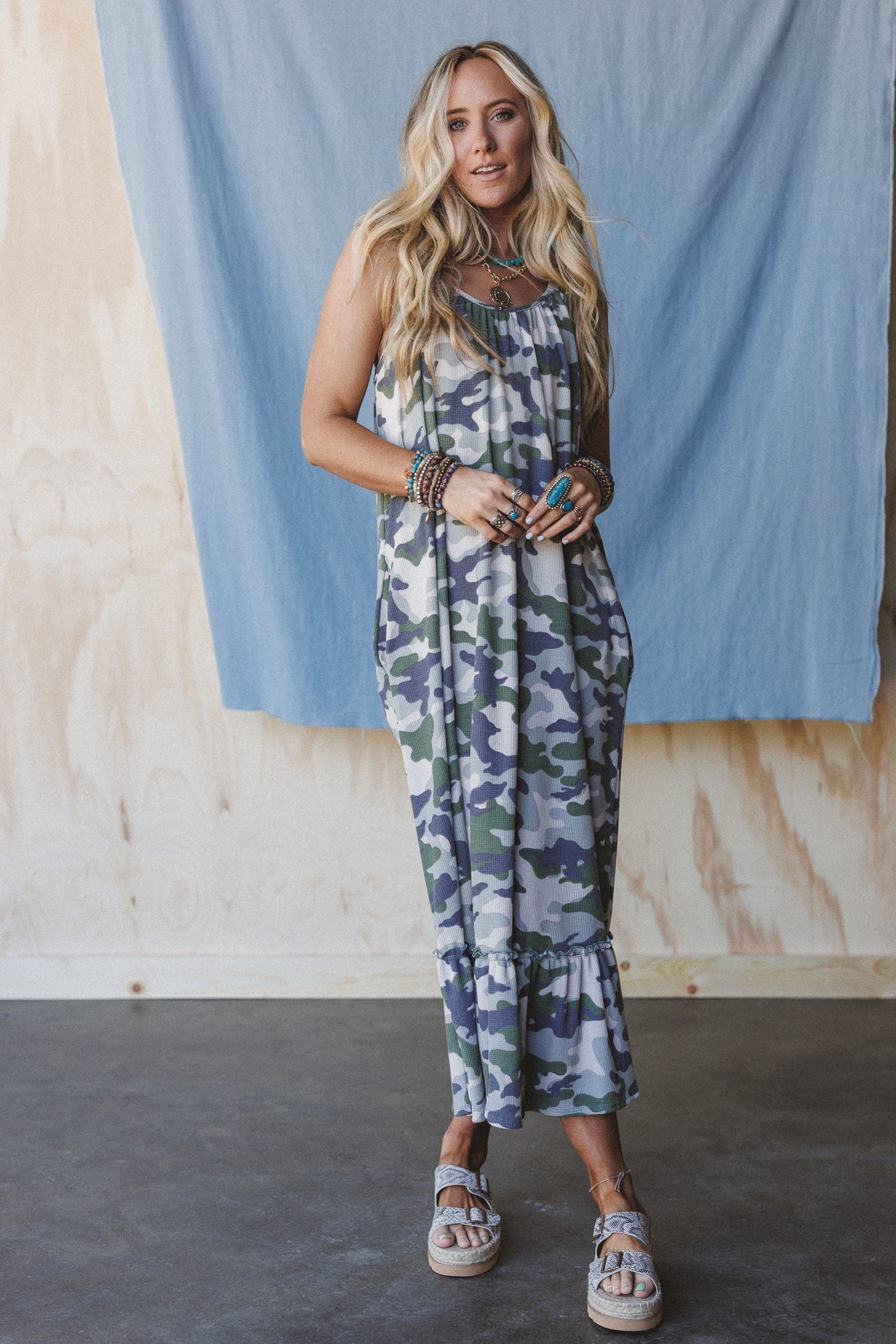 The Nest Field Ready Maxi Dress - Charcoal Olive