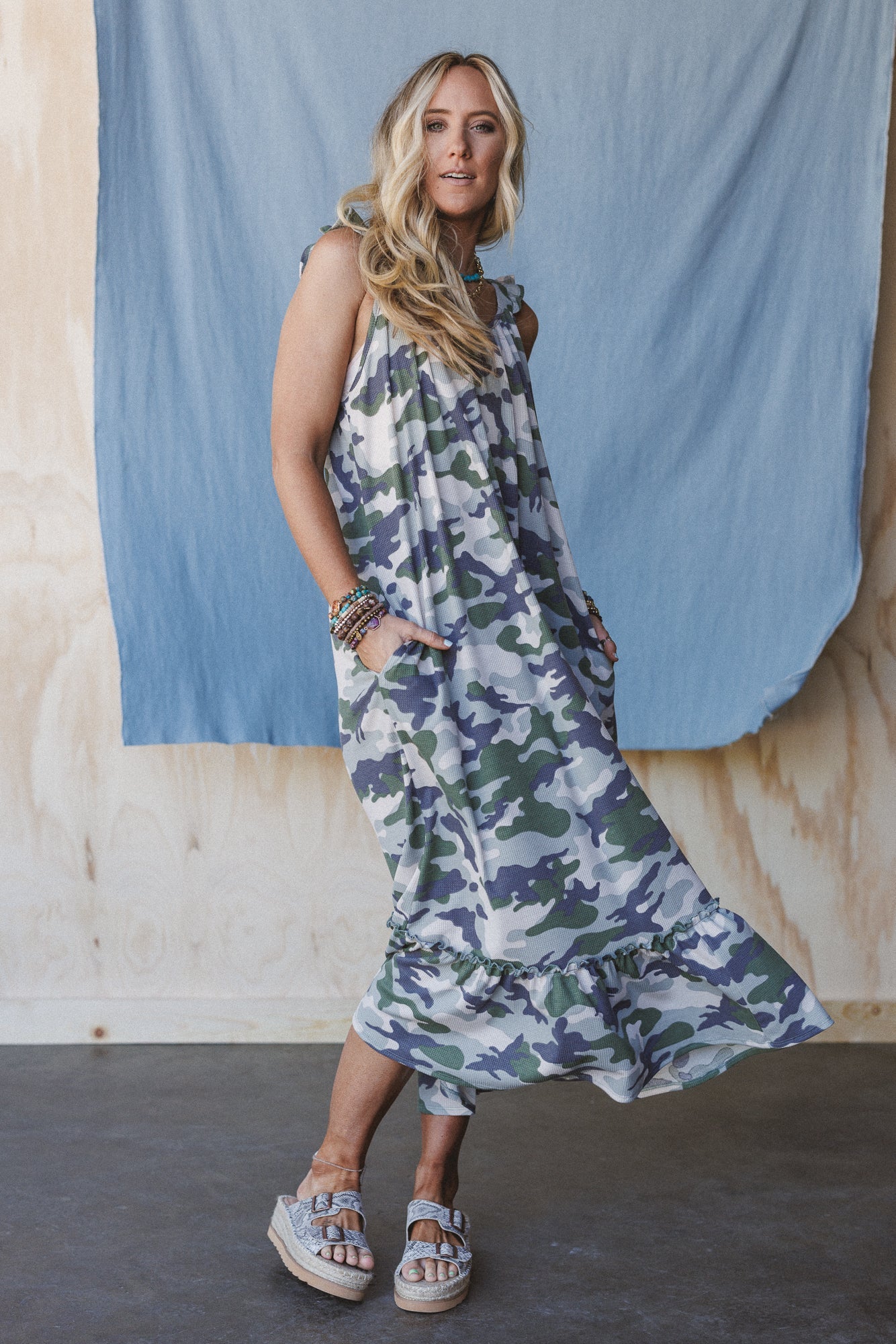 The Nest Field Ready Maxi Dress - Charcoal Olive