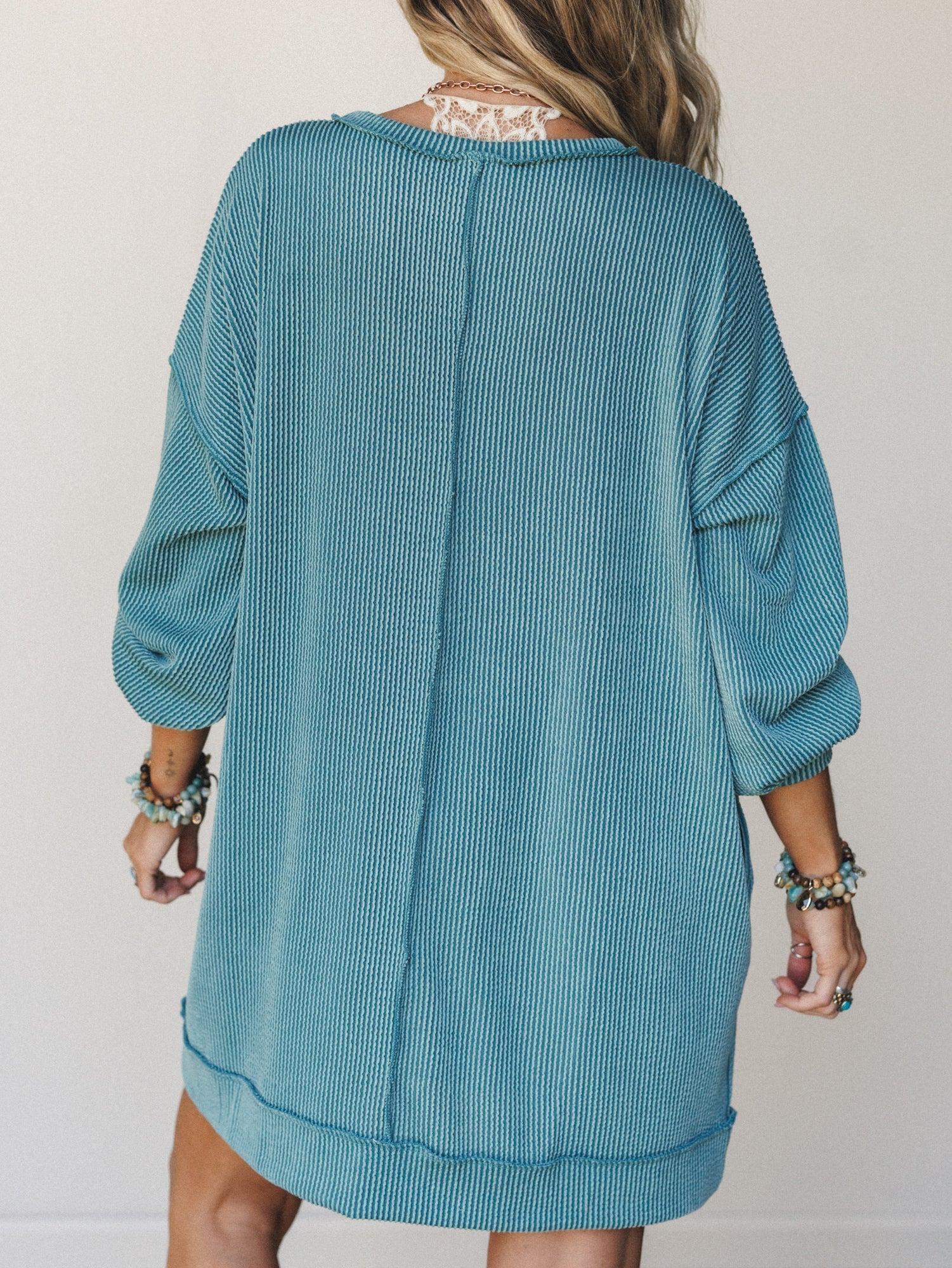 The Nest Moon Glow Long Sleeve Dress - Spruce
