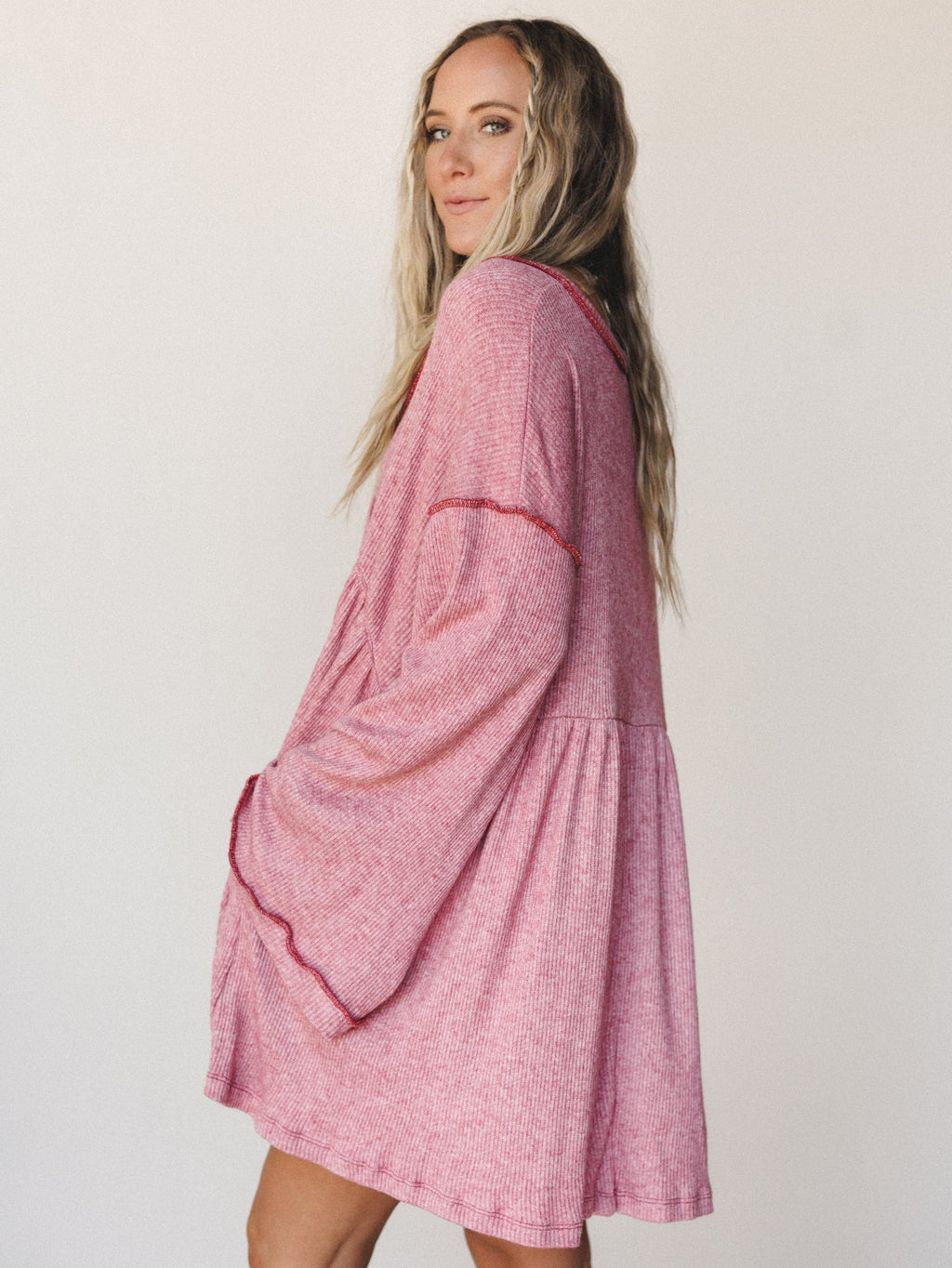 The Nest Carefree Mini Dress - Two Tone Mauve