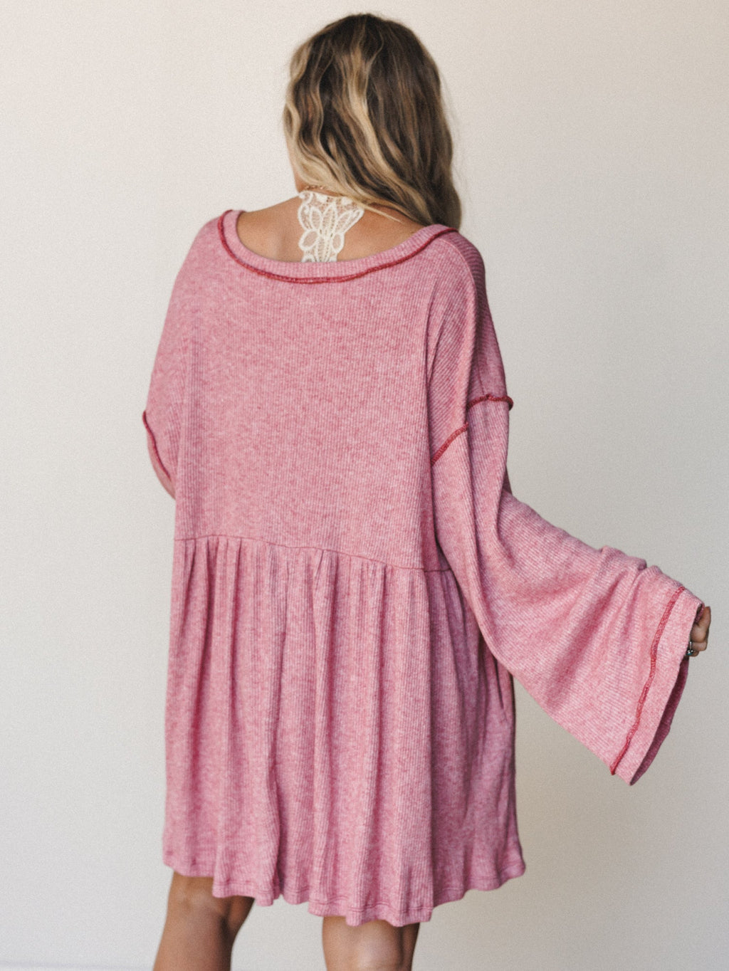 The Nest Carefree Mini Dress - Two Tone Mauve