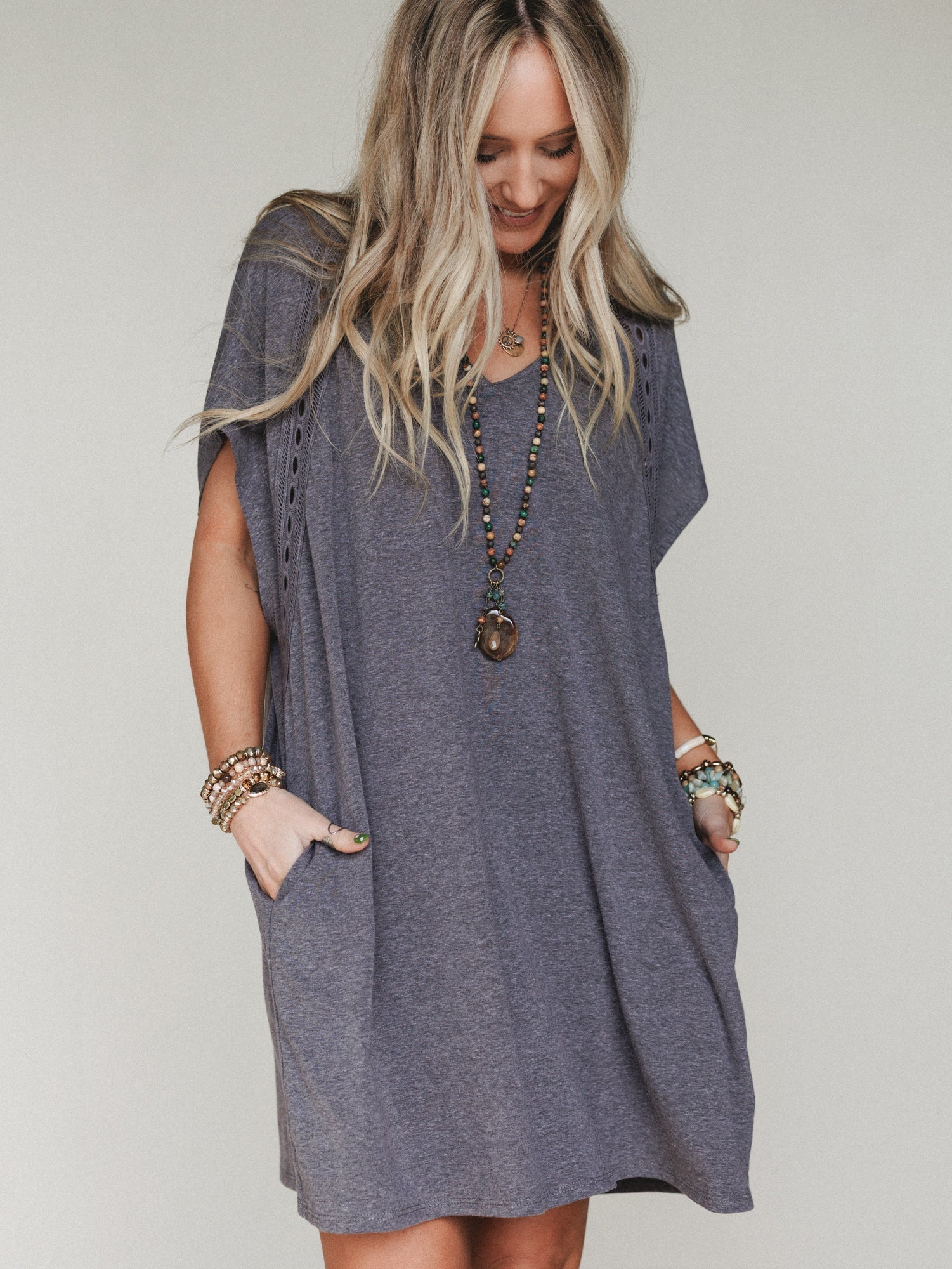 The Nest Camden Lace Tee Dress - Black