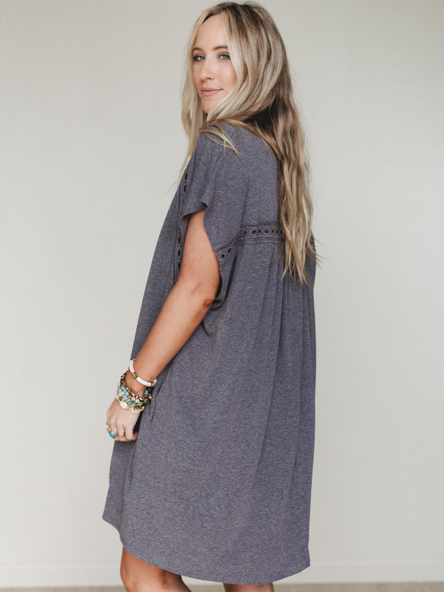 The Nest Camden Lace Tee Dress - Black