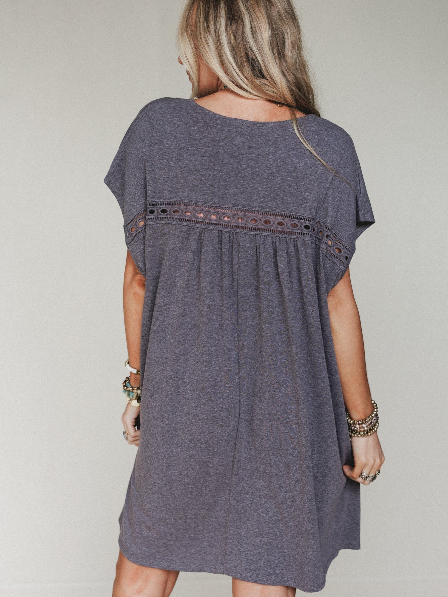 The Nest Camden Lace Tee Dress - Black
