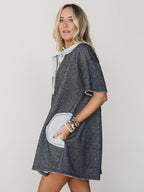 The Nest Jodi Tunic Dress - Two Tone Black