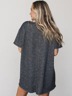 The Nest Jodi Tunic Dress - Two Tone Black
