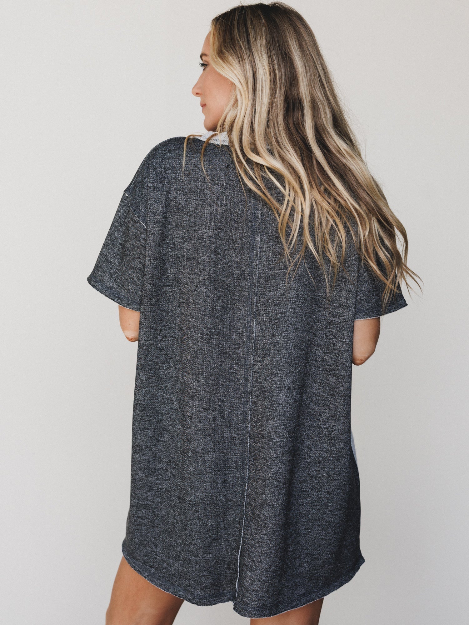 The Nest Jodi Tunic Dress - Two Tone Black