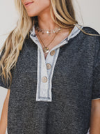 The Nest Jodi Tunic Dress - Two Tone Black