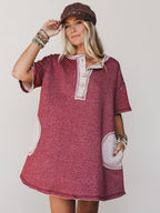 The Nest Jodi Tunic Dress - Two Tone Marsala