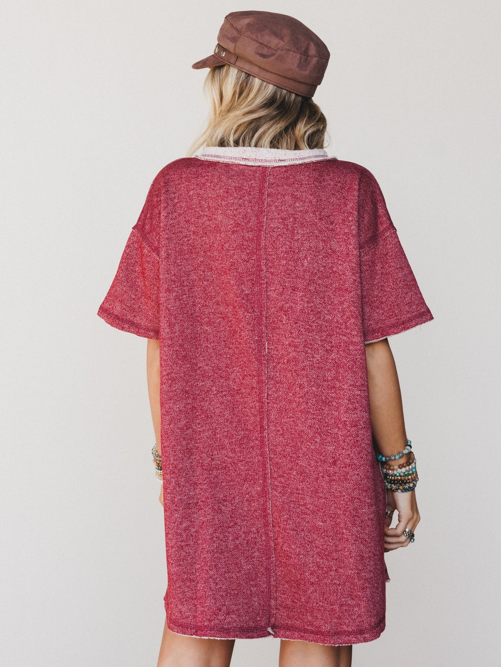 The Nest Jodi Tunic Dress - Two Tone Marsala