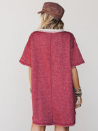 The Nest Jodi Tunic Dress - Two Tone Marsala