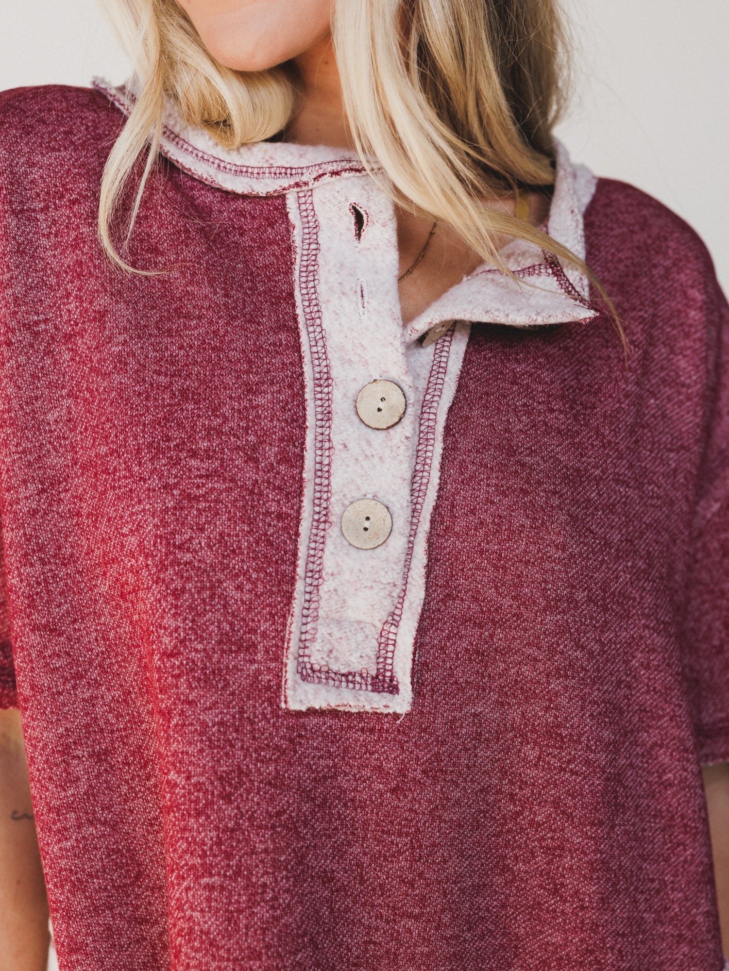 The Nest Jodi Tunic Dress - Two Tone Marsala