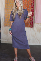 Earth Ease Tee Dress - Charcoal