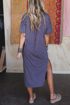 Earth Ease Tee Dress - Charcoal