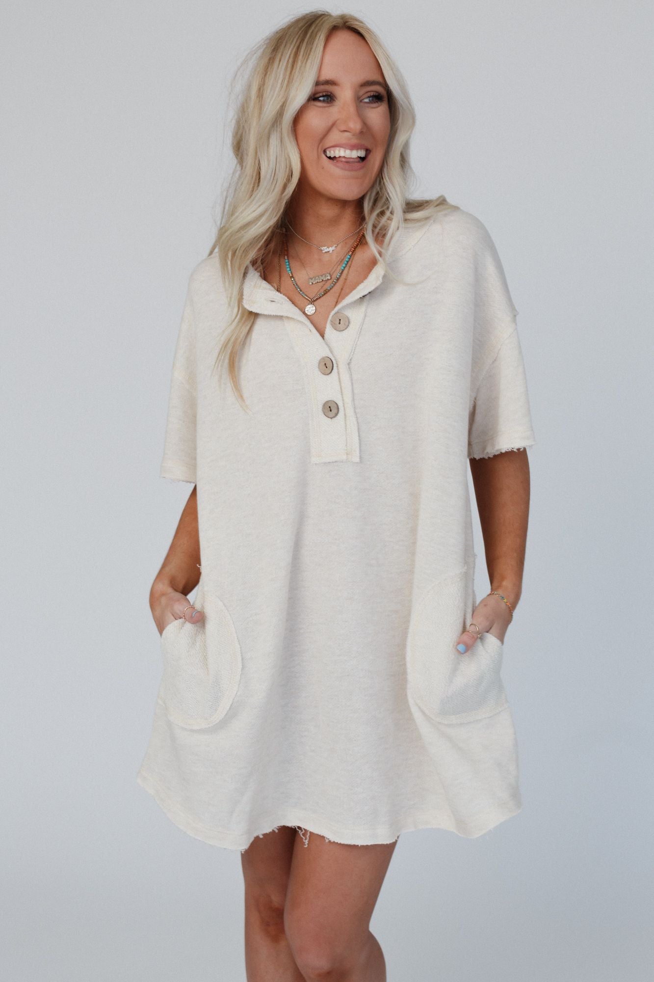 The Nest Jodi Tunic Dress - Oatmeal