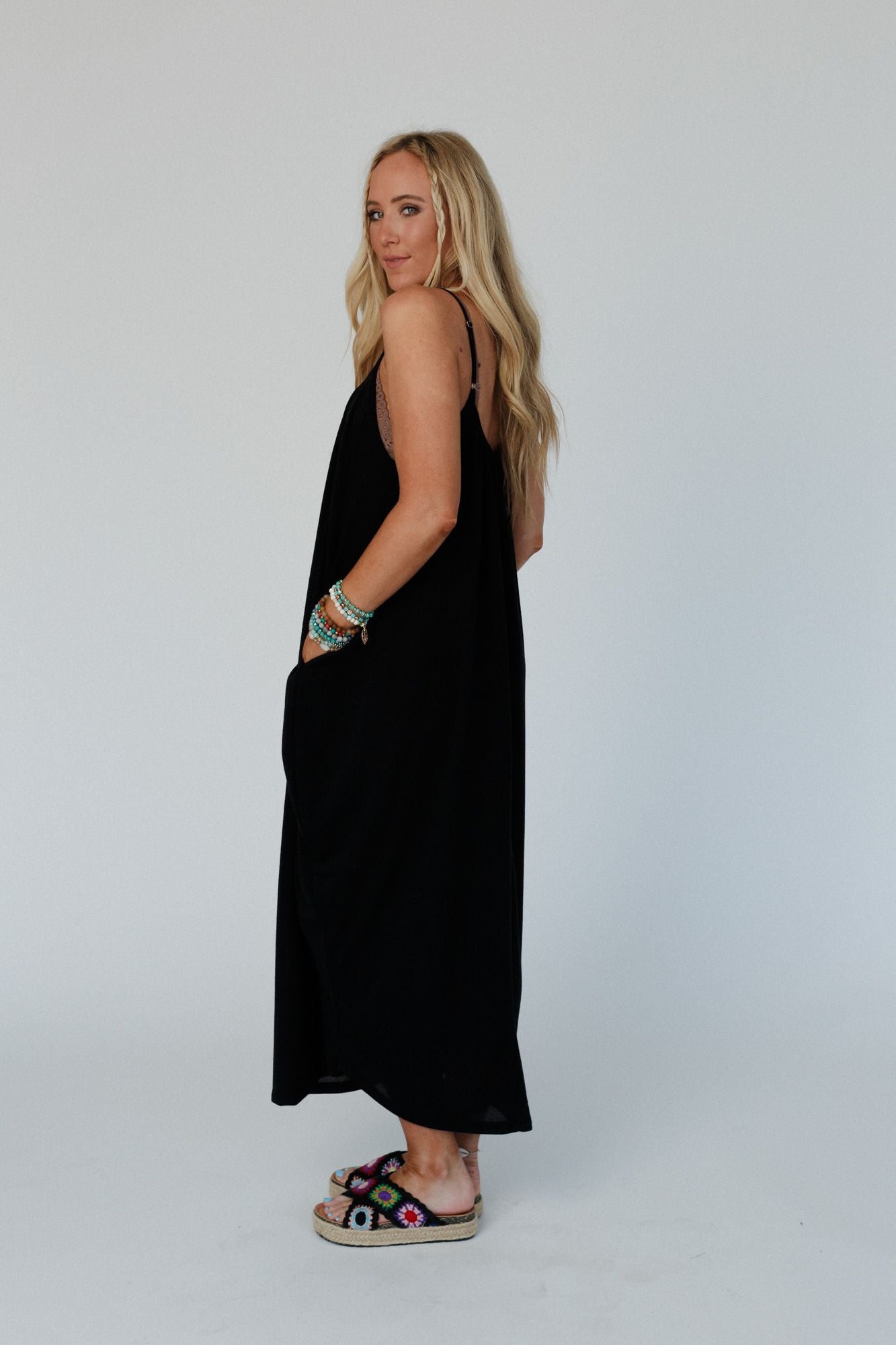 The Nest Simple Serene Maxi Dress - Black