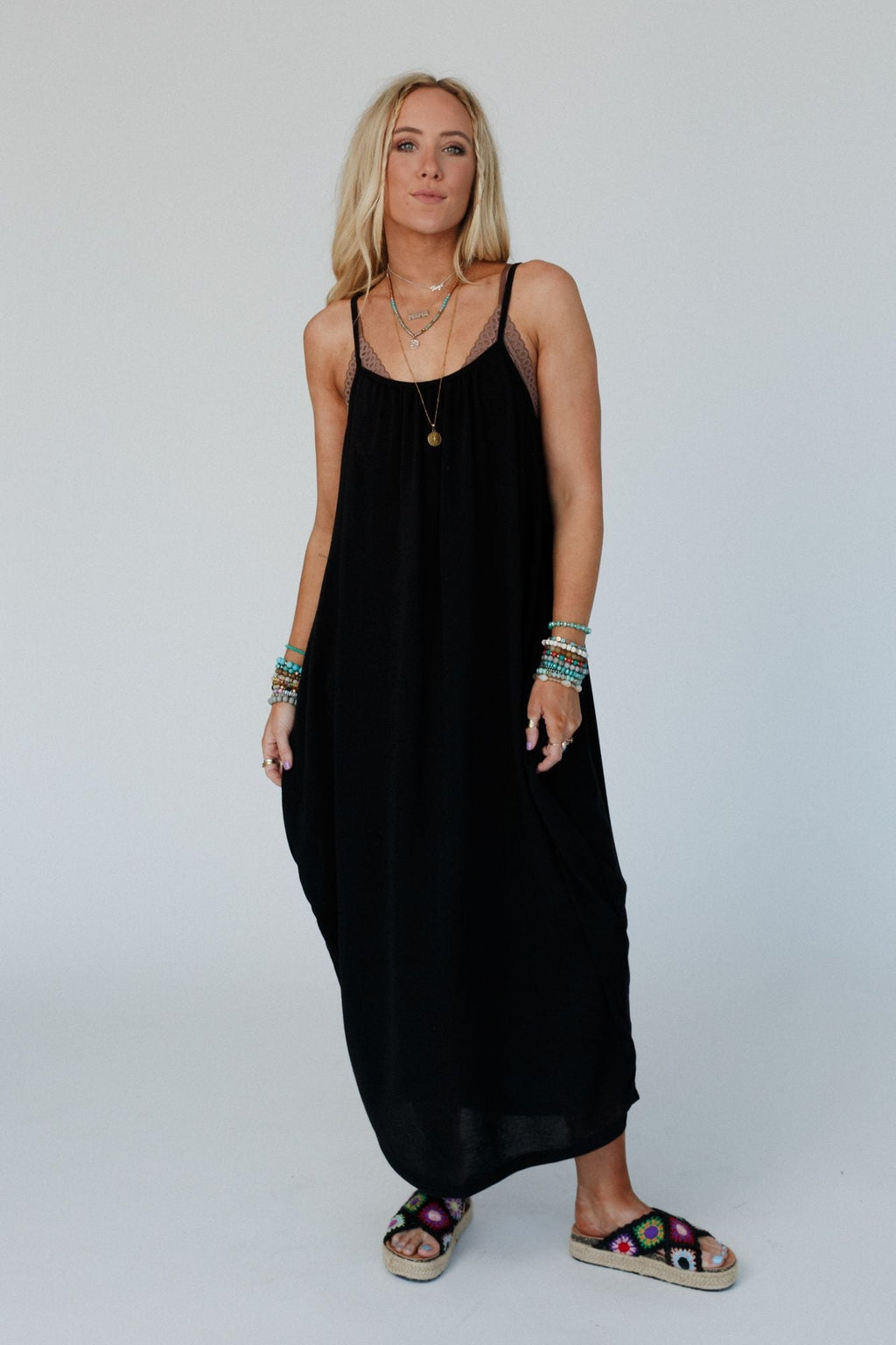 The Nest Simple Serene Maxi Dress - Black