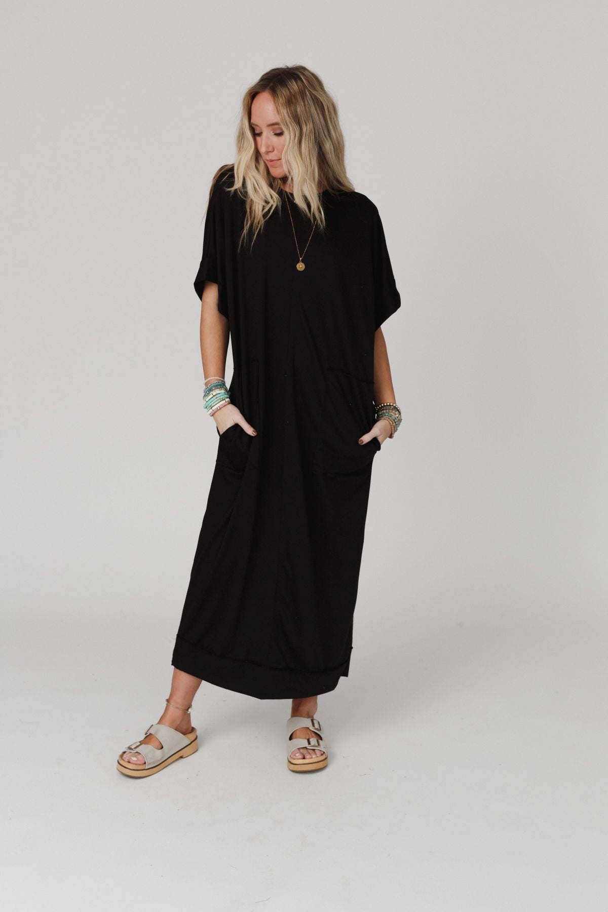 The Nest Laurel Short Sleeve Maxi Dress - Black