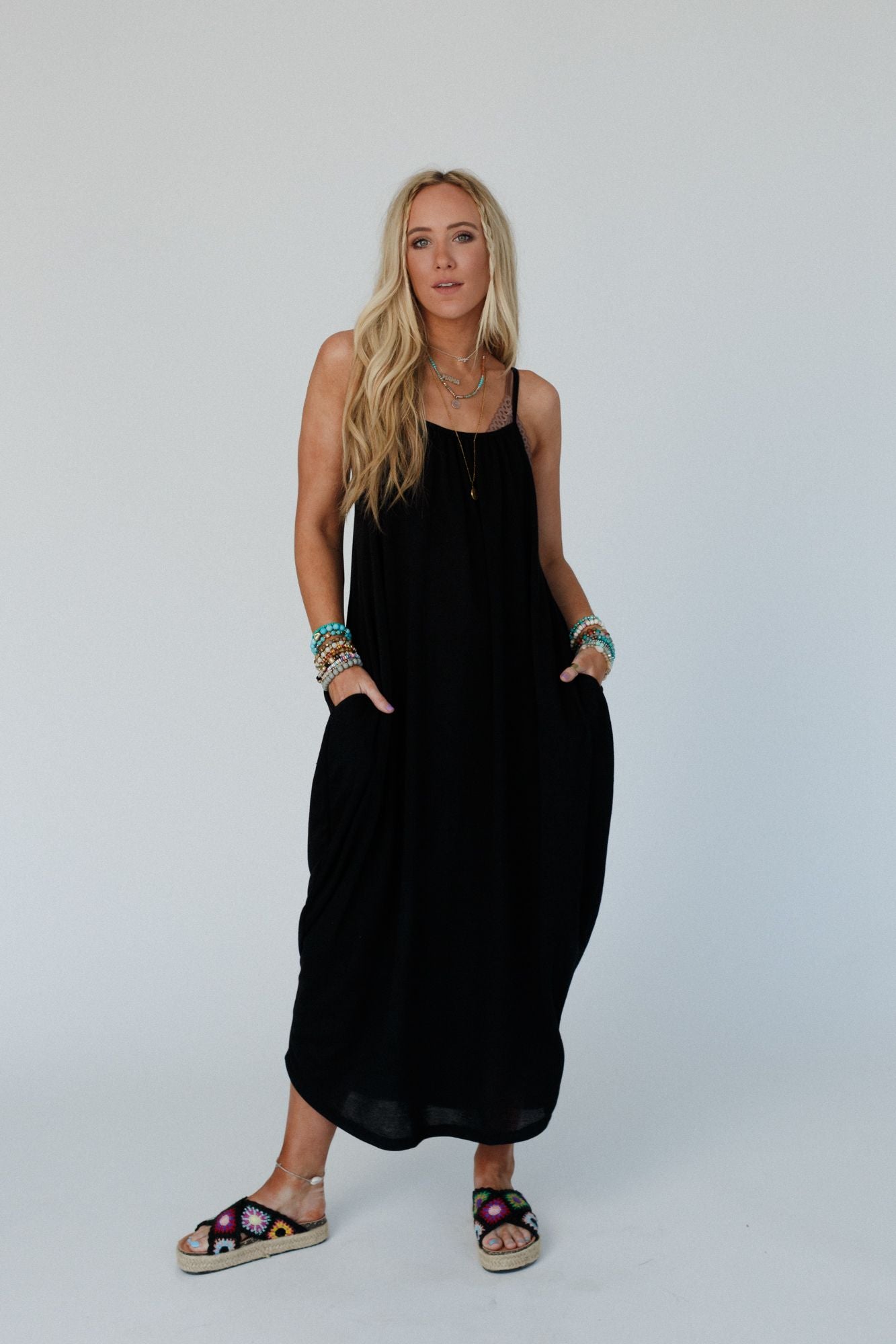 The Nest Simple Serene Maxi Dress - Black