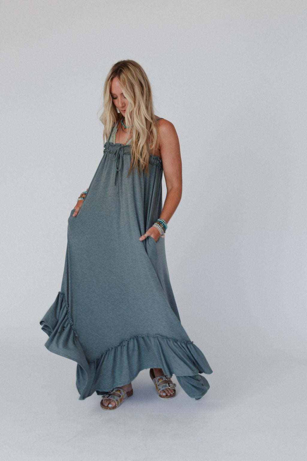 The Nest Heavenly Glow Maxi Dress - Olive
