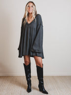 The Nest Carefree Mini Dress - Two Tone Charcoal