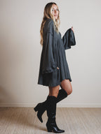The Nest Carefree Mini Dress - Two Tone Charcoal