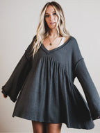 The Nest Carefree Mini Dress - Two Tone Charcoal