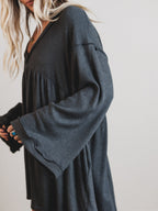 The Nest Carefree Mini Dress - Two Tone Charcoal