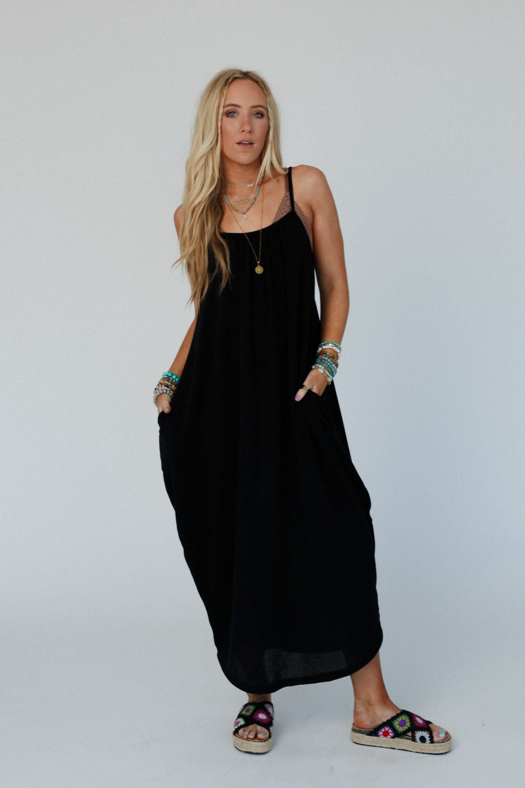 The Nest Simple Serene Maxi Dress - Black