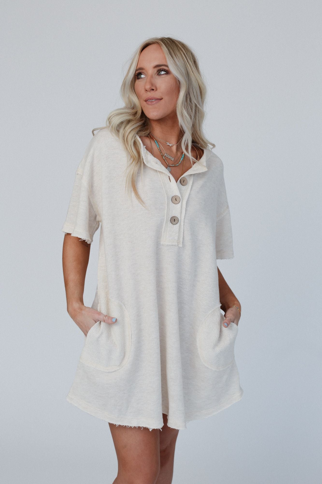 The Nest Jodi Tunic Dress - Oatmeal