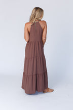 The Nest Scarlett Baby Waffle Tiered Maxi Dress - Mocha
