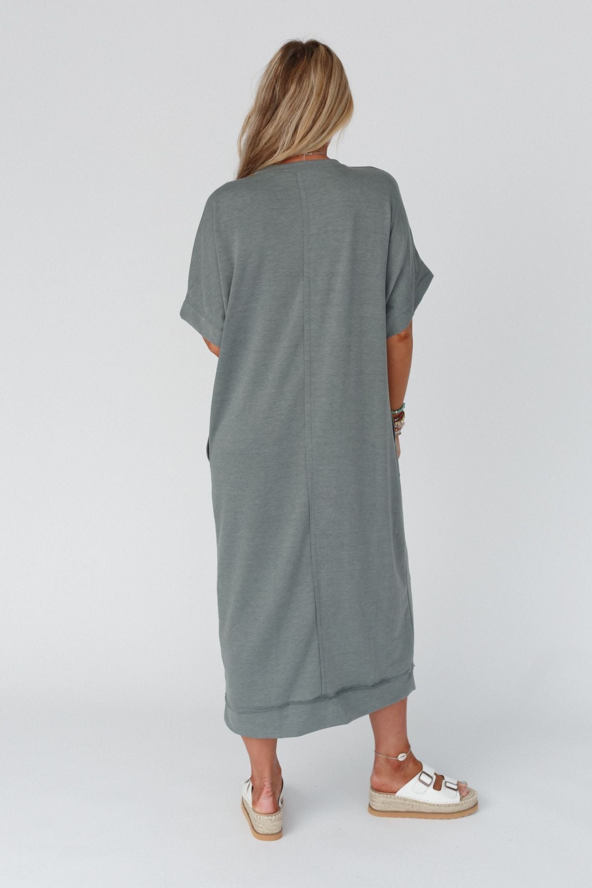 The Nest Laurel Short Sleeve Maxi Dress - Olive