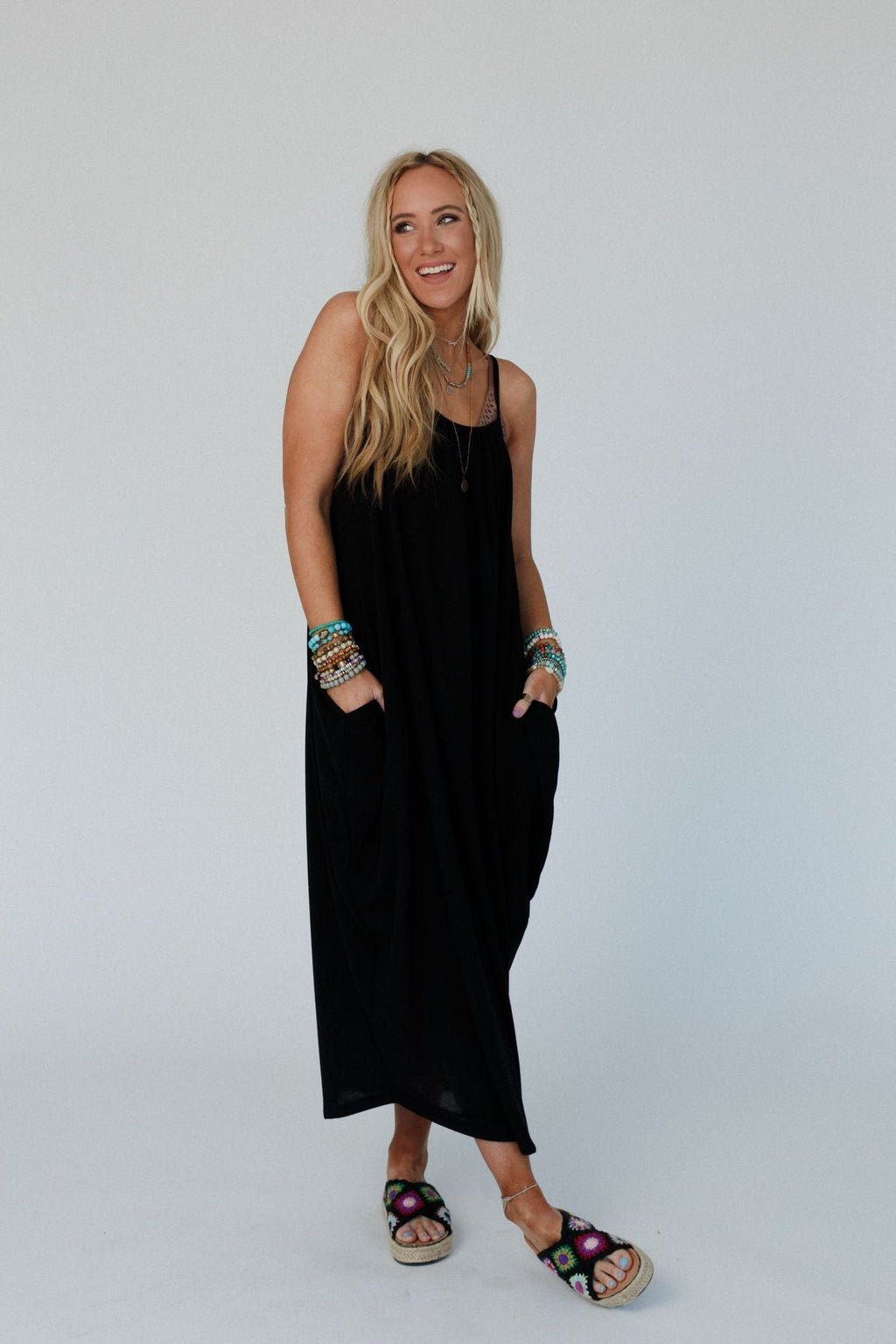 The Nest Simple Serene Maxi Dress - Black