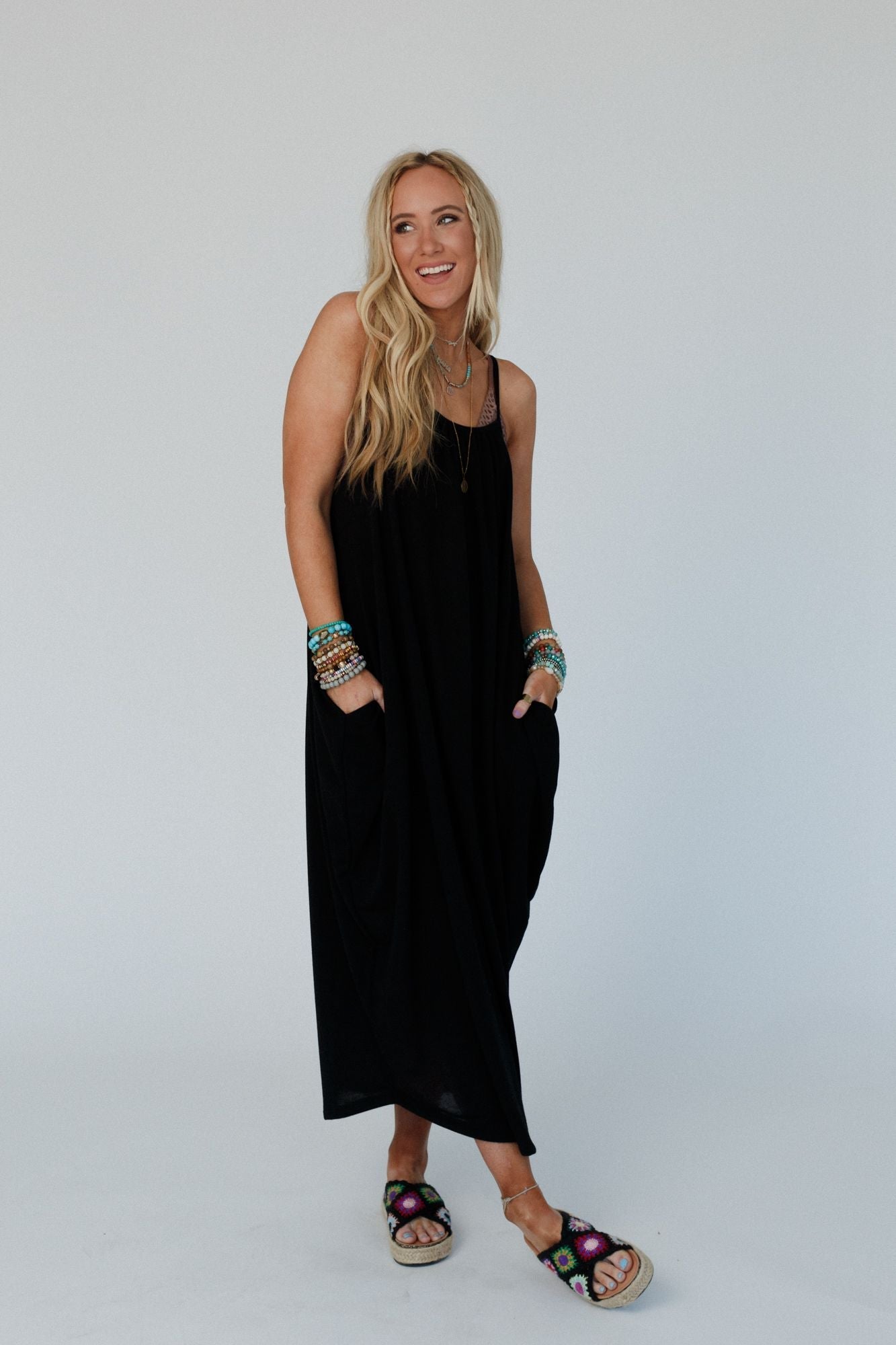 The Nest Simple Serene Maxi Dress - Black
